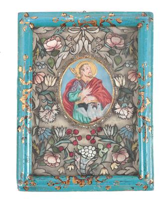 A Rare Devotional Folk-Art Image of St. Joachim, - Antiques (Clocks, Asian Art, Metalwork, Faience, Folk Art, Sculpture)