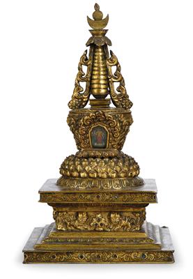 Stupa, Tibet, 19. Jh. - Antiquitäten (Uhren, Metallarbeiten, Asiatika, Fayencen, Skulpturen, Textilien, Volkskunst)