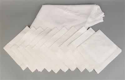 A Table Cloth with 10 Napkins, - Starožitnosti