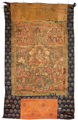 Thangka Tsarchen Losal Gyatso (1502-1566), Tibet, 18. Jh. - Antiquitäten (Uhren, Metallarbeiten, Asiatika, Fayencen, Skulpturen, Textilien, Volkskunst)