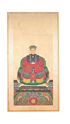 A Pair of Ancestor Portraits, China, Republic Period - Antiquariato - Parte 1