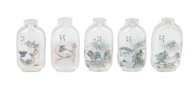 Set von 10 Snuff Bottles, China, datiert im yiwei Jahr (1895), - Asiatika, Antiquitäten und Möbel - Teil 1
