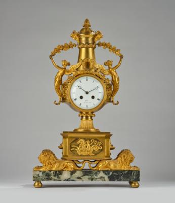 Neoklassizismus Bronzeuhr "Galle, Rue Vivienne á Paris", - Uhren