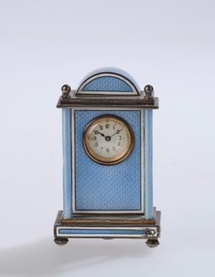 Wiener Miniatur Emailtischuhr, - Clocks