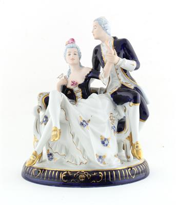 Sitzende Dame mit Kavalier, - Antiquariato