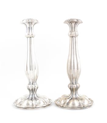 Paar Wiener Silber Kerzenleuchter von 1845, - Antiquitäten