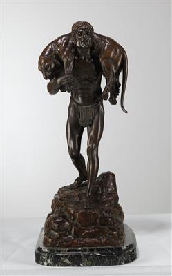 Demetre Chiparus, große Skulptur: "Return of the Hunter", Frankreich, um 1925 - Jugendstil e arte applicata del XX secolo