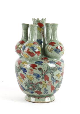 Vase mit fünf Tüllen, - Antiquitäten