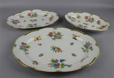 3 ovale Platten, - Antiquitäten