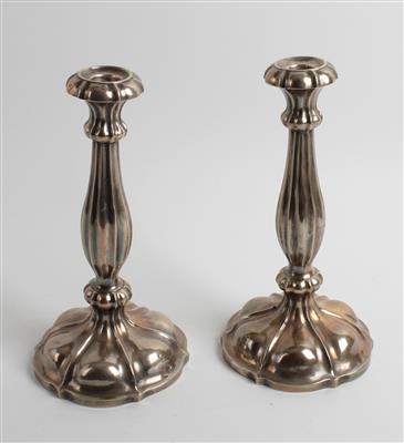 Paar Wiener Silber Kerzenleuchter von 1861, - Silber