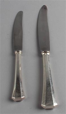 12 große und 12 kleine Messer, - Silber