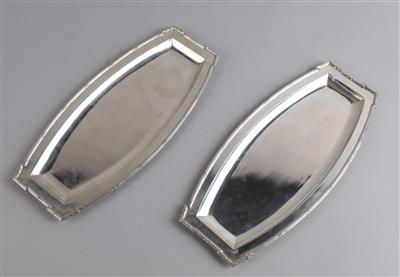 Paar Budapester Silber Tabletts, - Stříbro