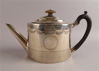 Londoner Silber Teekanne, - Stříbro