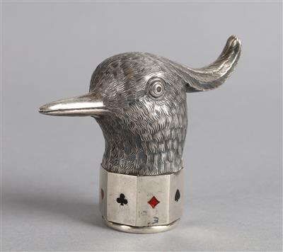 G. A. Scheid - Wiener Silber Flaschenstöpsel in Form eines Kiebitzkopfes, - Silber