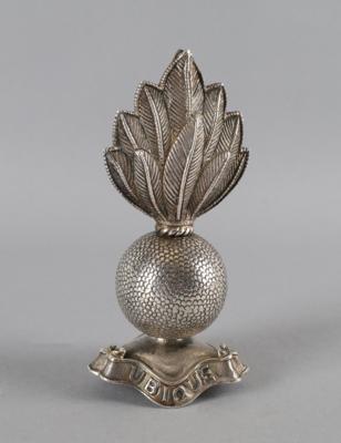 Londoner Silber Tischlampe in Form des Symbols der königlichen britischen Armee Atellerie, - Stříbro