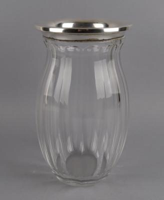 Große deutsche Vase mit Silbermontierung, - Silber
