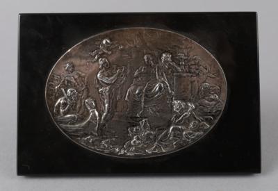 Orfeus in der Unterwelt - Reliefplatte, - Silber
