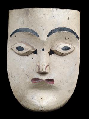 Indonesia, Kalimantan (Borneo), Dayak: A large, white mask. - Tribal Art