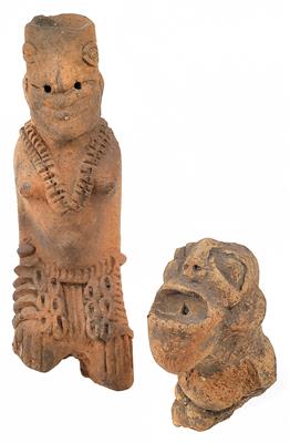 Mixed lot (2 items): African archaeology: Ghana: Two so-called 'Komaland figures' made of terracotta, - Mimoevropské a domorodé um?ní