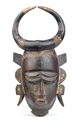 Ligbi, Ghana, Elfenbeinküste: Eine seltene und typische Maske der Ligbi. - Stammeskunst/Tribal-Art