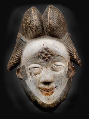 Punu, Gabun: Eine alte, typische 'Okuyi-Maske'. - Stammeskunst/Tribal-Art