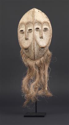 Lega, Democratic Republic of Congo: A rare ‘twin mask’ of the Bwami society, with two faces. - Tribal Art