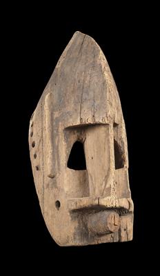 Dogon, Mali: Gesichts-Teil (Fragment) einer ungewöhnlich alten ‘Kanaga-Maske’, die bei großen Bestattungs-Zeremonien der Dogon getanzt wurde. - Stammeskunst / Tribal-Art; Afrika