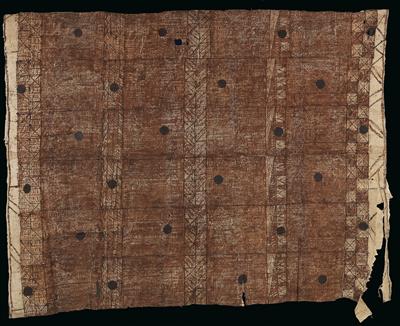 Oceania, Samoa: a large and rare piece of bark bast, called ‘tapa', imprinted and painted. - Tribal Art - Africa