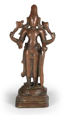 India: a very old, standing bronze statue of the Hindu god ‘Vishnu’. - Mimoevropské a domorodé umění