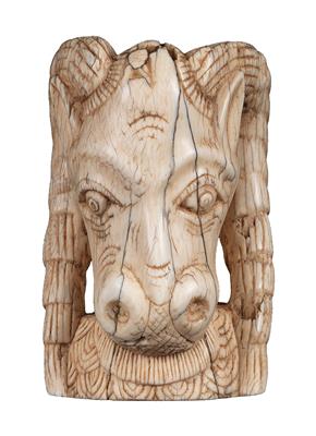 Owo, Nigeria: an ivory ram’s head, called ‘Osamasinmi’, from a fertility altar in the city of Owo. Very rare. - Tribal Art