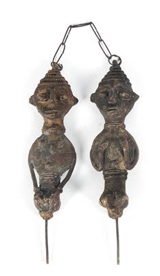 Yoruba, Nigeria: a pair of ‘Edan staffs’ of the Ogboni secret society. - Tribal Art