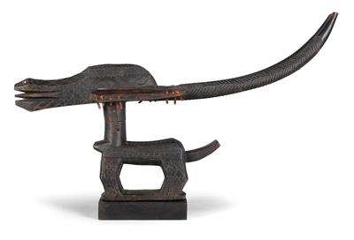 Bambara (or Bamana), Mali: a dance crest, known as ‘chiwara’, in the form of a female antelope. - Tribal Art