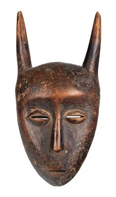 Lega (also Warega or Rega), Dem. Rep. of Congo: a rare Lega face mask with two horns, known as a ‘kayamba’ (antelope). - Tribal Art