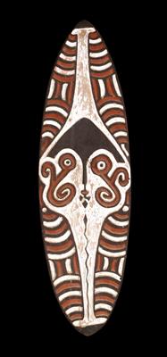 Neuguinea, Papua-Golf, Purari-Delta, Stamm: Elema: Ein sogenanntes ‘Gope-Brett’, das einen mächtigen, mythischen Ahnen darstellt. - Mimoevropské a domorodé umění
