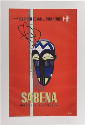Old Sabena Airlines poster. - Tribal Art