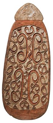 A fine Northwest Asmat ancestral shield. - Tribal Art