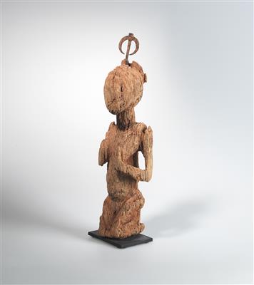 An archaic (Yoruba) maternity figure with iron implement. - Tribal Art