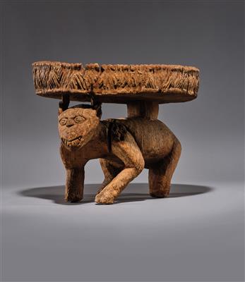 Archaischer Bamileke Panther-Thron „kuo(si) n‘ketuok“. - Stammeskunst/Tribal Art