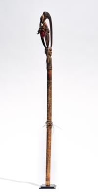 An Exceptional Complete Sepik Sacred Flute and Stopper - Tribal Art