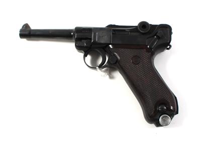 Pistole, Mauser - Oberndorf, Mod.: P08 vermutlich aus Beständen der DDR-Volkspolizei, Kal.: 9 mm Para, - Sporting and Vintage Guns
