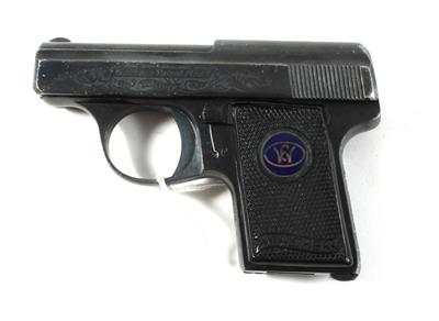 Pistole, Walther - Zella/Mehlis, Mod.: 9b (Sonderausführung mit geätzter Gravur am Schlitten), Kal.: 6,35 mm, - Sporting and Vintage Guns