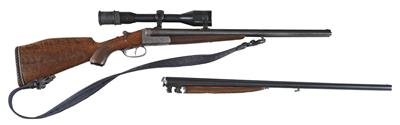 Büchsflinte mit Doppelflinten-Wechsellauf, unbekannter Weiperter Hersteller für J. Springer's Erben Wien, Kal.: 8 x 57R/16/65, - Sporting and Vintage Guns