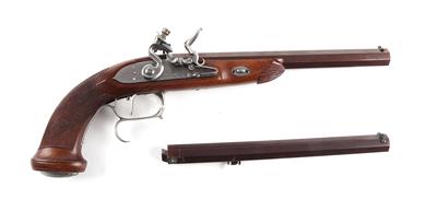 Steinschloßpistole, Pedersoli, Mod.: Le Page, Kal.: .45' mit Wechsellauf .44', - Sporting and Vintage Guns