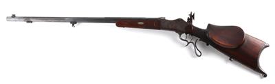 Scheibenbüchse (Feuerstutzen), Hersteller W. Ströhnlein - Münchberg, Kal.: möglicherweise 8,15 x 46R, - Sporting and Vintage Guns