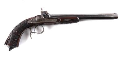 VL-Perkussionspistole, unbekannter belgischer Hersteller - J. R., Mod.: Le Page, Kal.: 11 mm, - Jagd-, Sport- und Sammlerwaffen