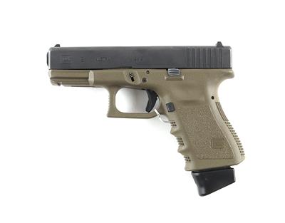 Pistole, Glock, Mod.: 19, Griffstück FDE, Kal.: 9 mm Para, - Lovecké, sportovní a sběratelské zbraně