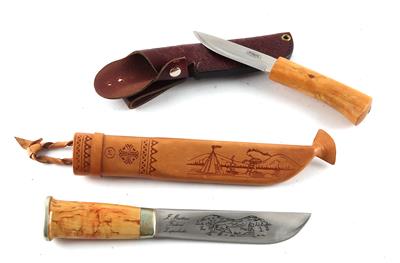 Konvolut aus zwei skandinavischen Messern, - Armi da caccia, competizione e collezionismo
