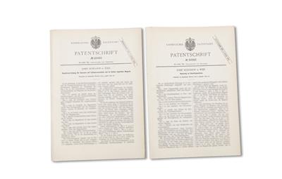 Zwei originale Patentschriften von Josef Schulhof in Wien, Kaiserliches Patentamt, - Lovecké, sportovní a sběratelské zbraně