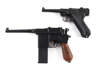 Konvolut aus Walther, CO2-Pistole P08 und C96, Kal.: 4,5 mm BB, - Lovecké, sportovní a sběratelské zbraně