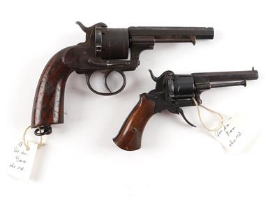 Konvolut aus zwei Lefaucheux Revolvern, Kal.: 7 mm und Kal.: 9 mm, - Sporting and Vintage Guns